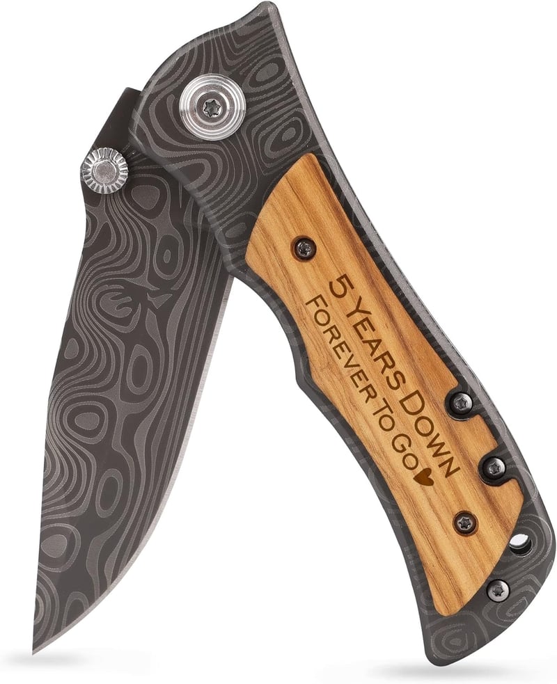 5th Anniversary Engraved Pocket Knife for Husband