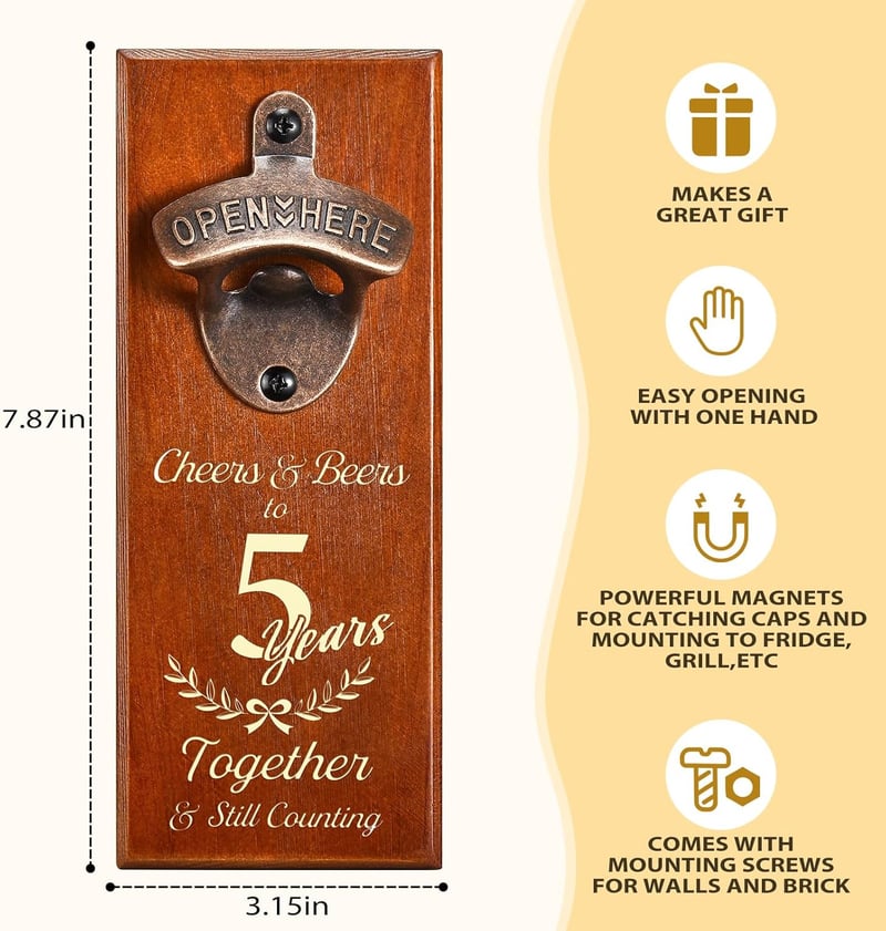 5th Anniversary Wooden Keepsake for Him