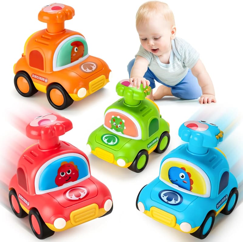 Dinosaur Taxi Car Toy for 1-2 Year Old Boys - Birthday Gift