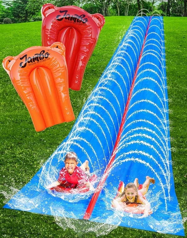 Mega Slip Splash and Slide with 2 Bodyboards | Backyard Water Toy