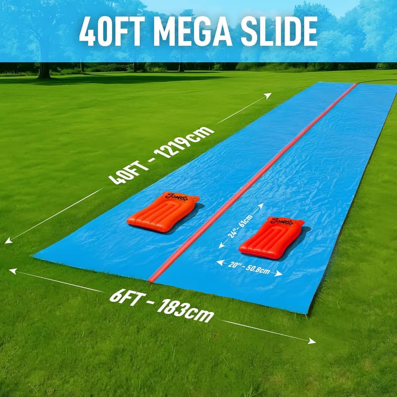 Mega Slip Splash and Slide with 2 Bodyboards | Backyard Water Toy