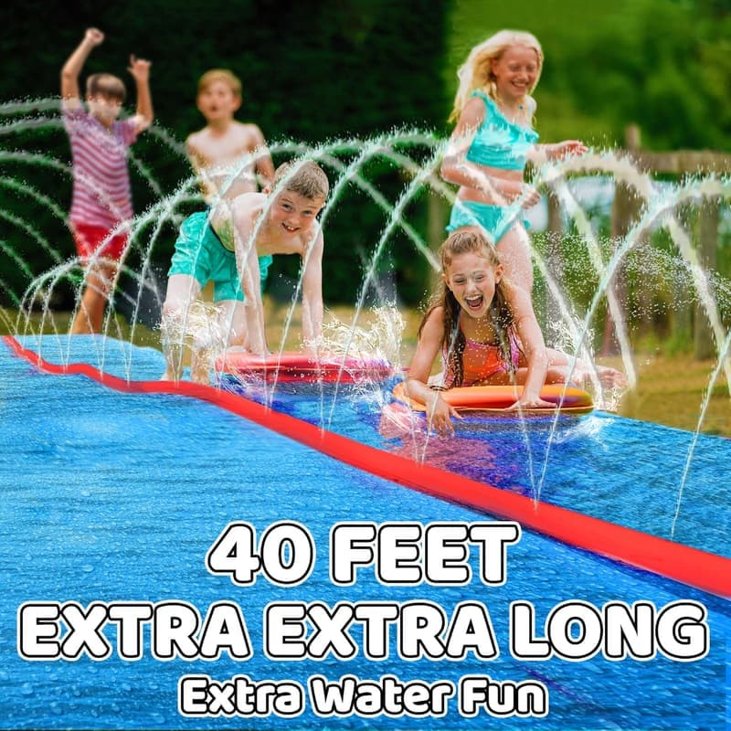 Mega Slip Splash and Slide with 2 Bodyboards | Backyard Water Toy