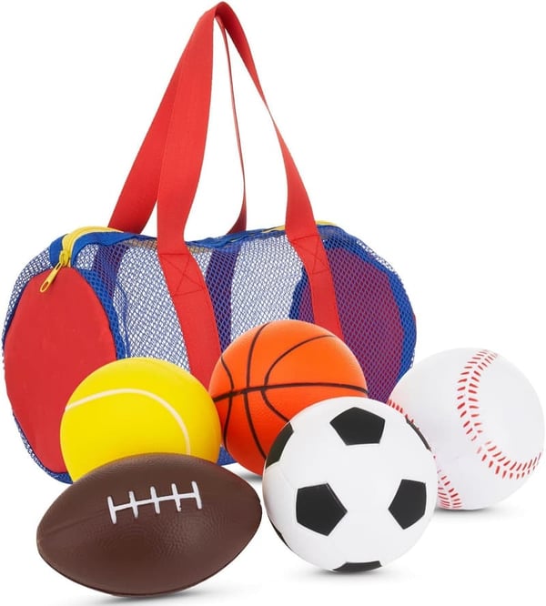Foam Sports Balls Set for Kids - Soft Indoor/Outdoor Play