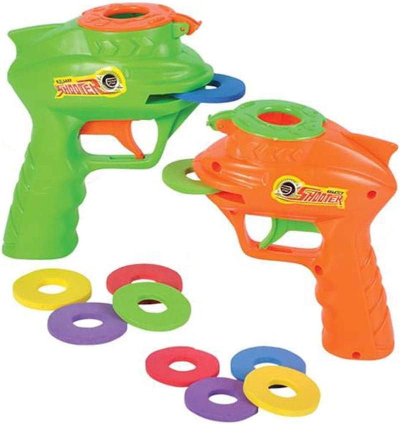 Foam Disc Launcher Toy Set - 2 Guns with 5 Disks Each