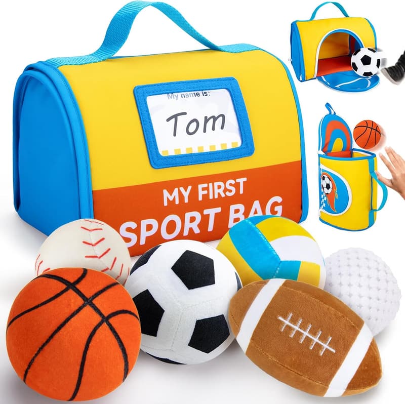 Baby's First Sports Bag Playset with Plush Balls - Birthday Gift