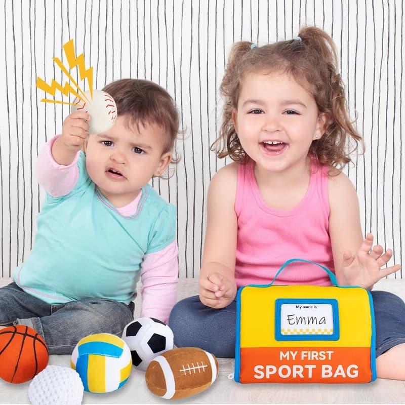 Baby's First Sports Bag Playset with Plush Balls - Birthday Gift