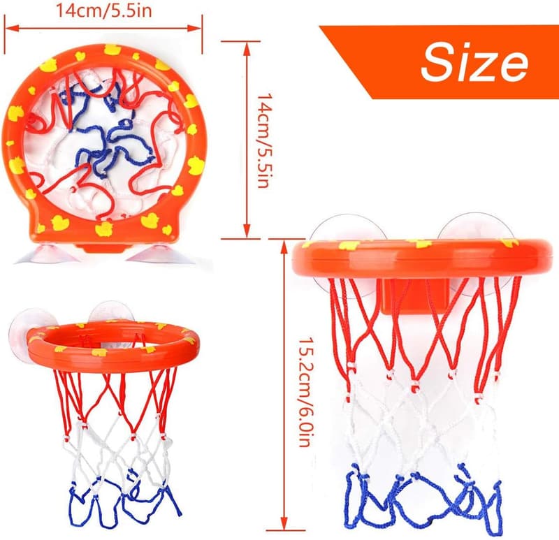 Bath Toy Basketball Hoop & Balls Set for Kids