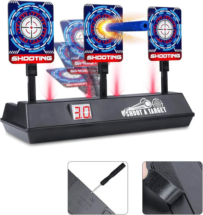 Battery-Operated Auto-Resetting Blaster Target for Kids