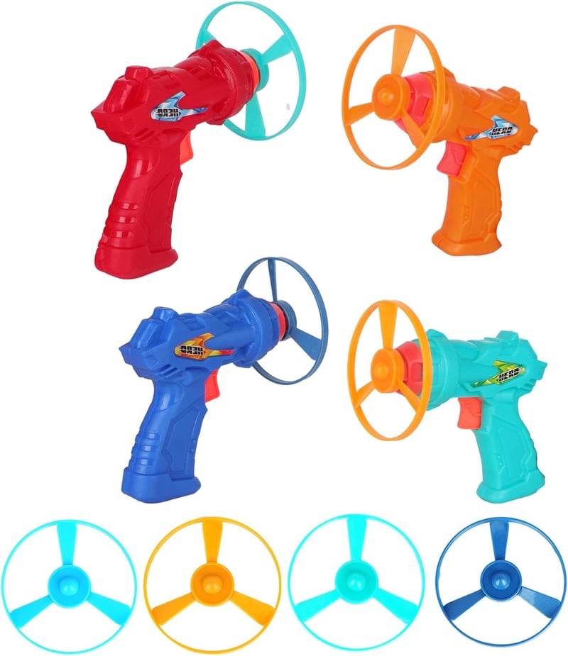 Flying Disc Shooter Set for Kids, 12-Pack Outdoor Toys