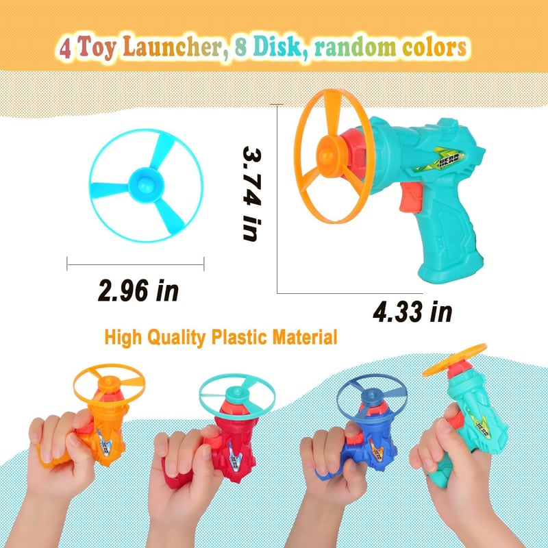 Flying Disc Shooter Set for Kids, 12-Pack Outdoor Toys