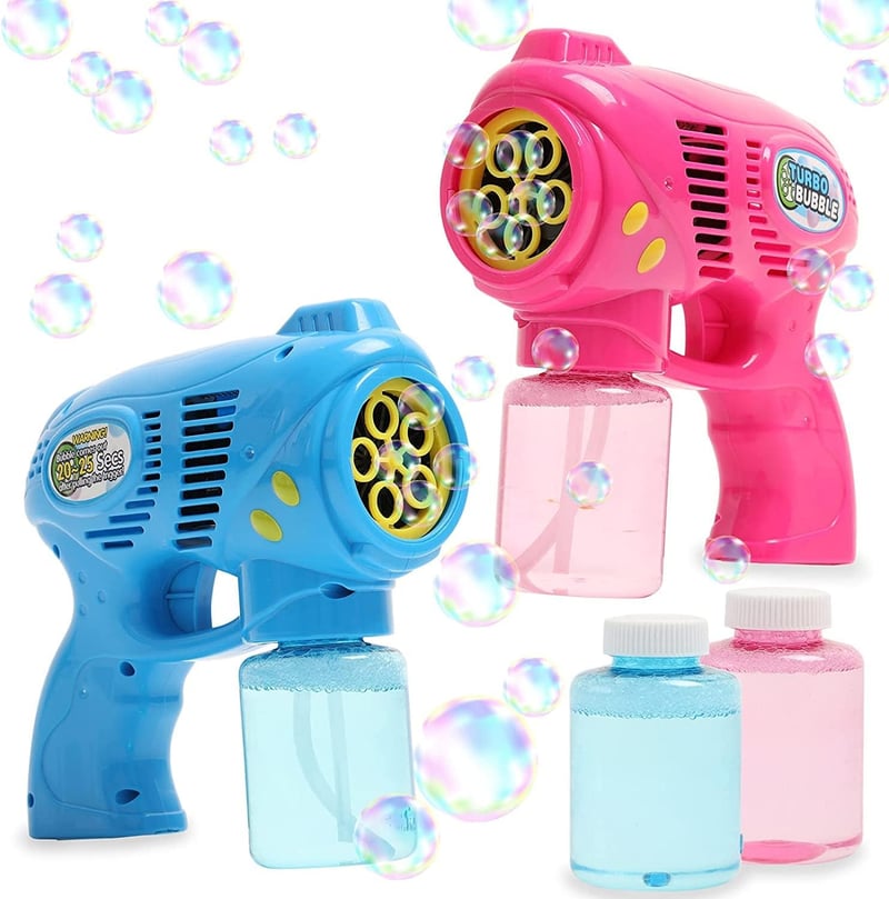 Bubble Gun with Rotating Wheel - Battery Operated, 5 fl. oz.