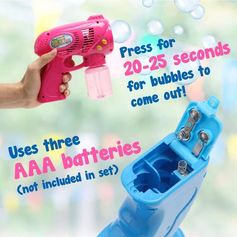 Bubble Gun with Rotating Wheel - Battery Operated, 5 fl. oz.