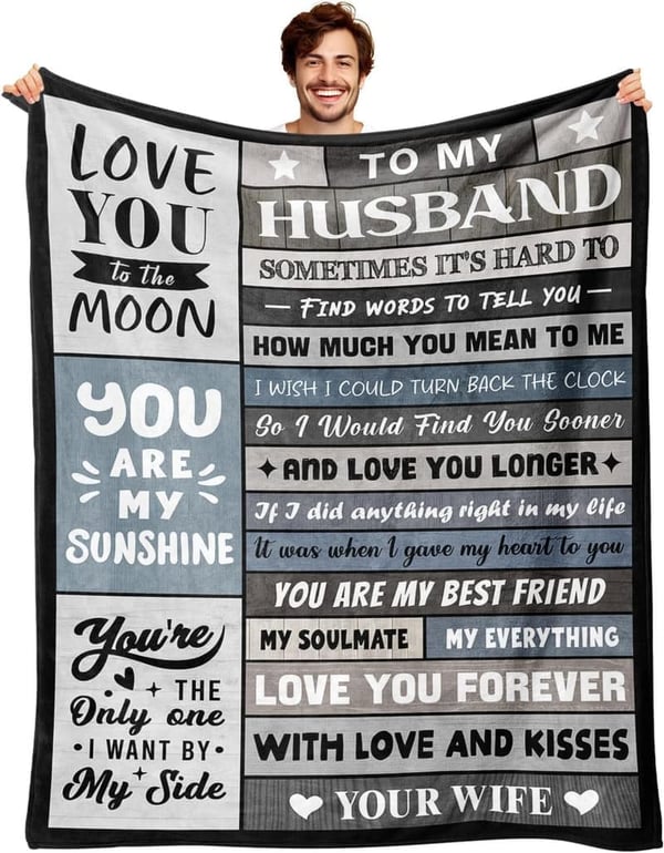 Husband's Birthday Blanket - Unique Romantic Gift from Wife