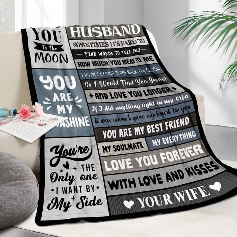 Husband's Birthday Blanket - Unique Romantic Gift from Wife