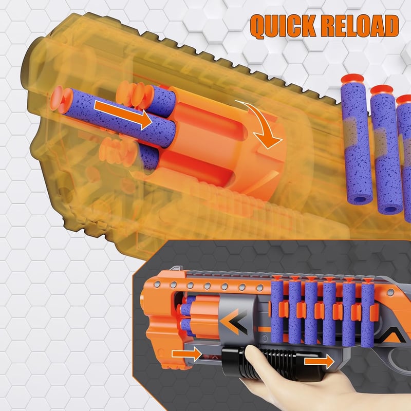 Rotating Foam Dart Blaster Toy Gun with 48 Darts & Target