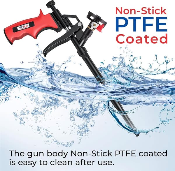Professional Spray Foam Gun Kit - 2 Guns & 8 Nozzles, Teflon-Coated