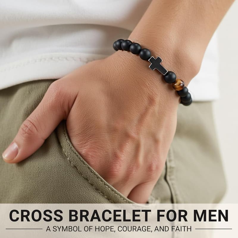 Christian Cross Bracelet for Men - Perfect Gift for Birthdays