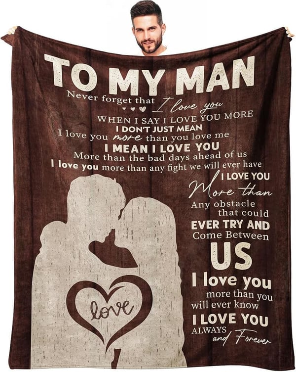 Father's Day Blanket Gift for Him - I Love You Design, 60