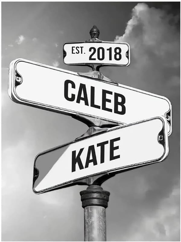 Custom Vintage Crossroads Street Sign Canvas for Couples