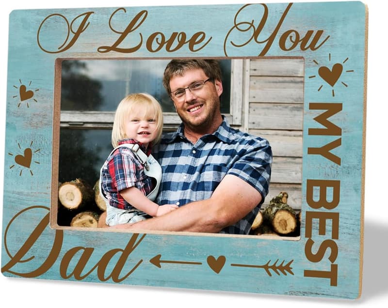Father's Day Rustic Photo Frame for Dad with Sentimental Quotes