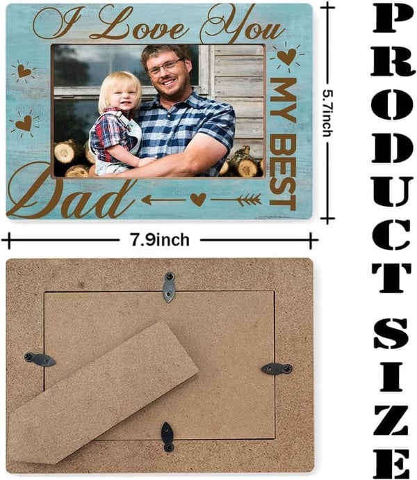 Father's Day Rustic Photo Frame for Dad with Sentimental Quotes