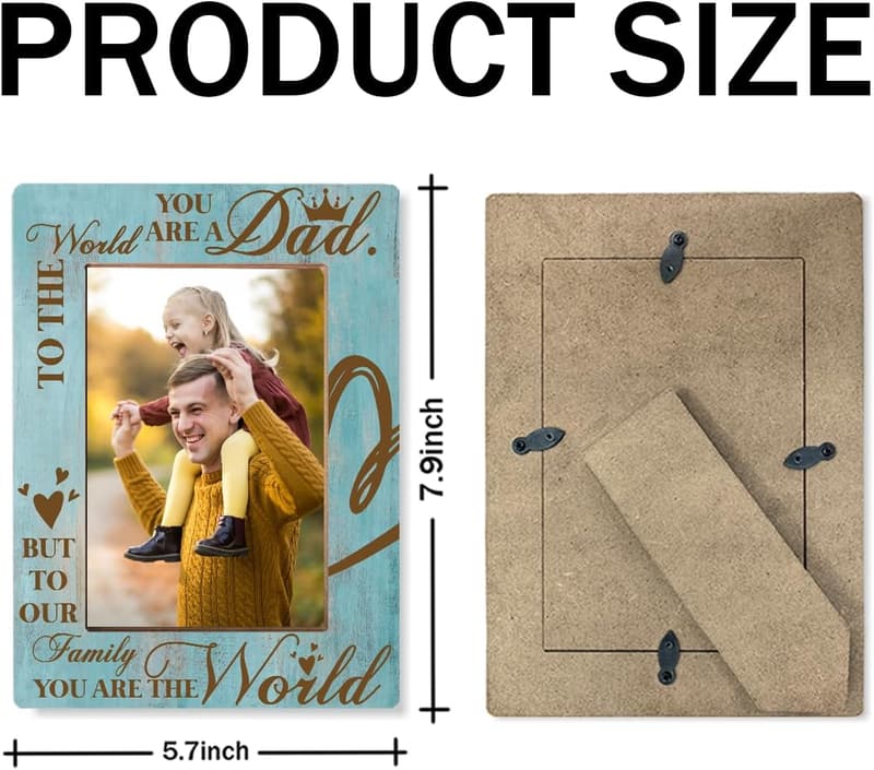 Father's Day Photo Frame for 4x6 Inch Pictures, Gift for Dad