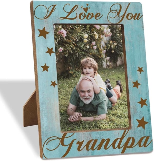 Father's Day Gift: Wooden Picture Frame for Grandpa's Photos