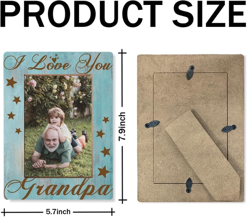 Father's Day Gift: Wooden Picture Frame for Grandpa's Photos
