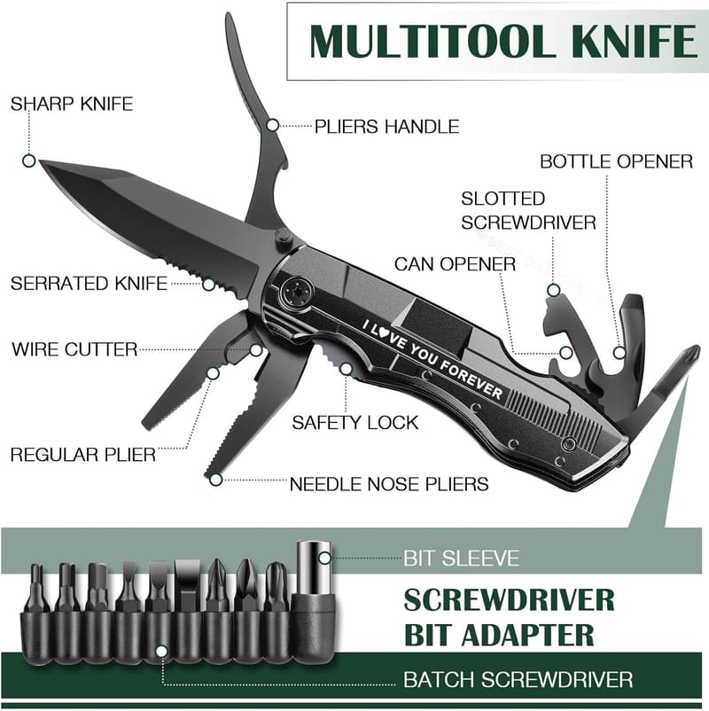Anniversary Multitool Pocket Knife for Him - 