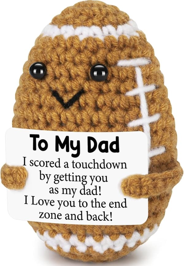 Handmade Crochet Football Dad Gift for Father's Day