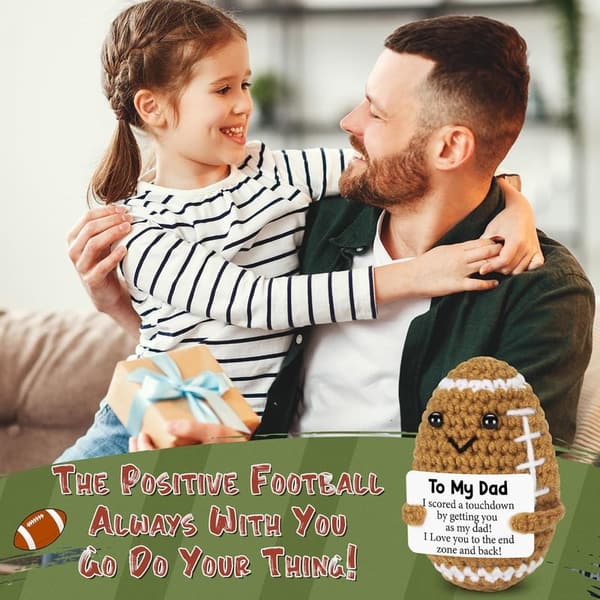 Handmade Crochet Football Dad Gift for Father's Day