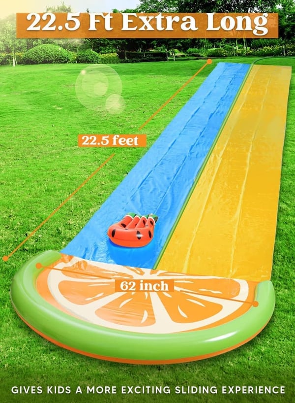Double Lane 22.5ft Water Slide with 2 Inflatable Boards
