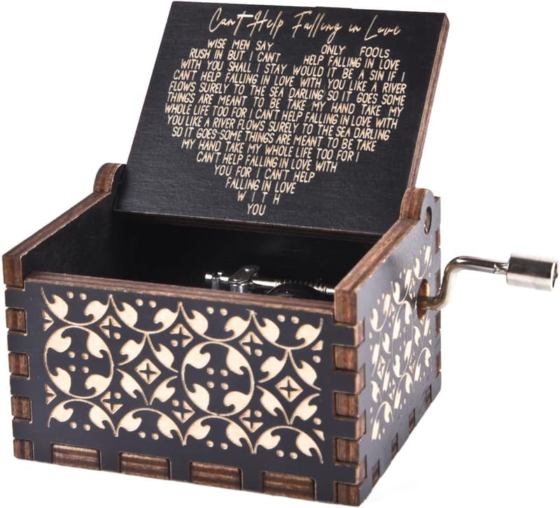 Antique Engraved Music Box for Loved Ones - Black