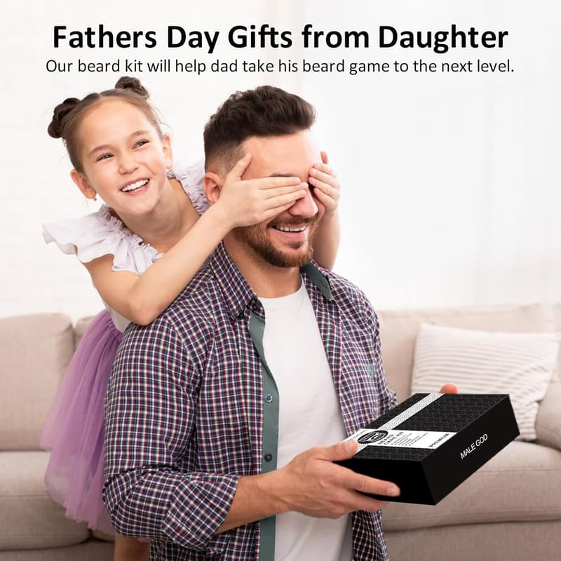 Father's Day Beard Kit: Oil, Balm, Brush, Comb for Men