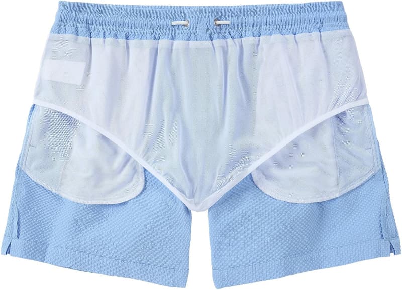 Men's Seersucker Swim Shorts - 5 Inch Beach Trunks