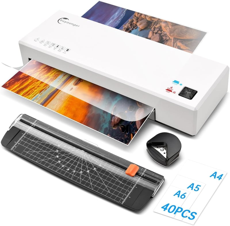 A4 Laminator Machine with 40 Sheets, Trimmer & Corner Rounder