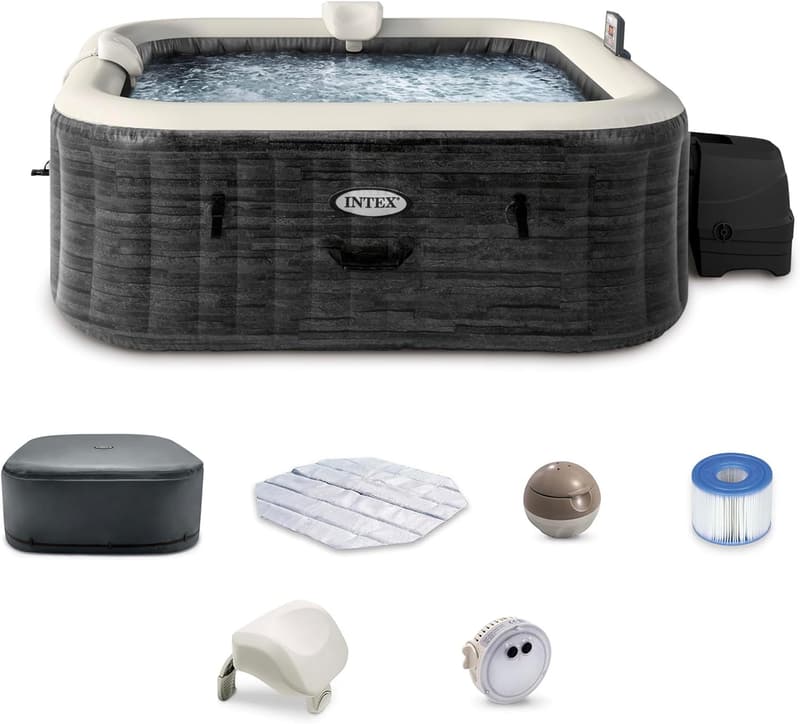 6-Person Inflatable Hot Tub with Built-in Inflation System