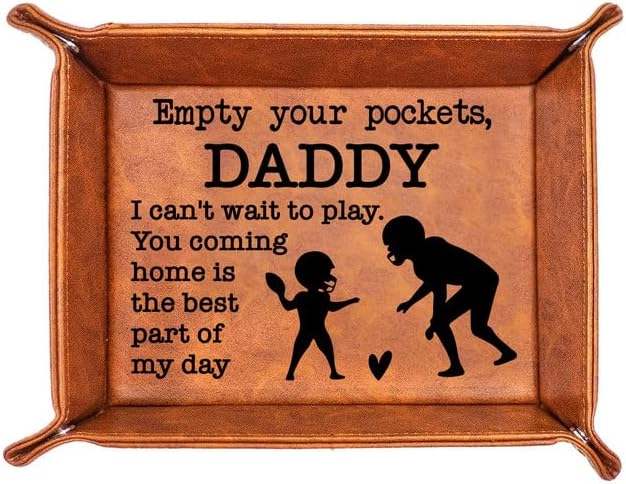 Football Dad PU Leather Desk Organizer - Unique Father's Day Gift