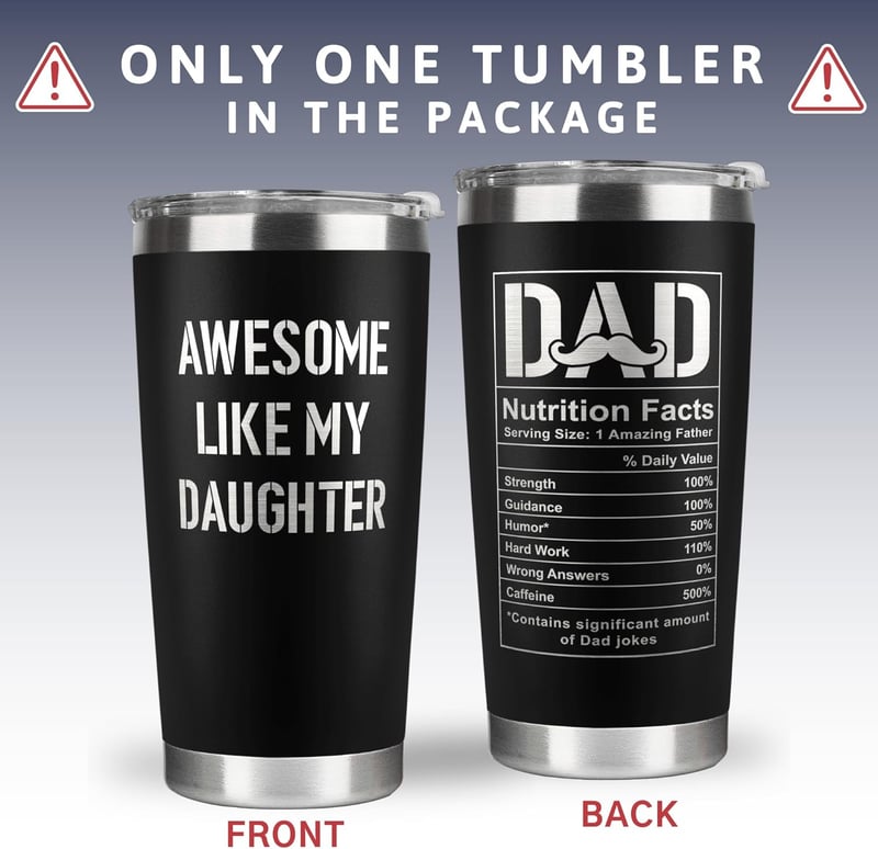 Father's Day 20 oz Stainless Steel Tumbler from Daughter