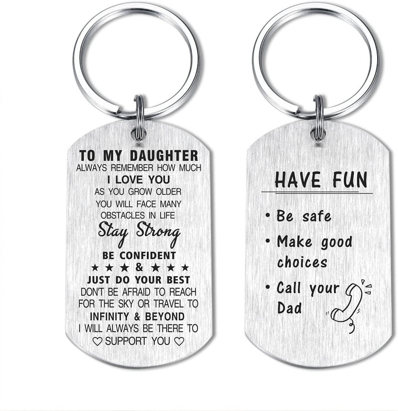 To My Daughter Keychain - Fun & Safe Choices Gift from Parents