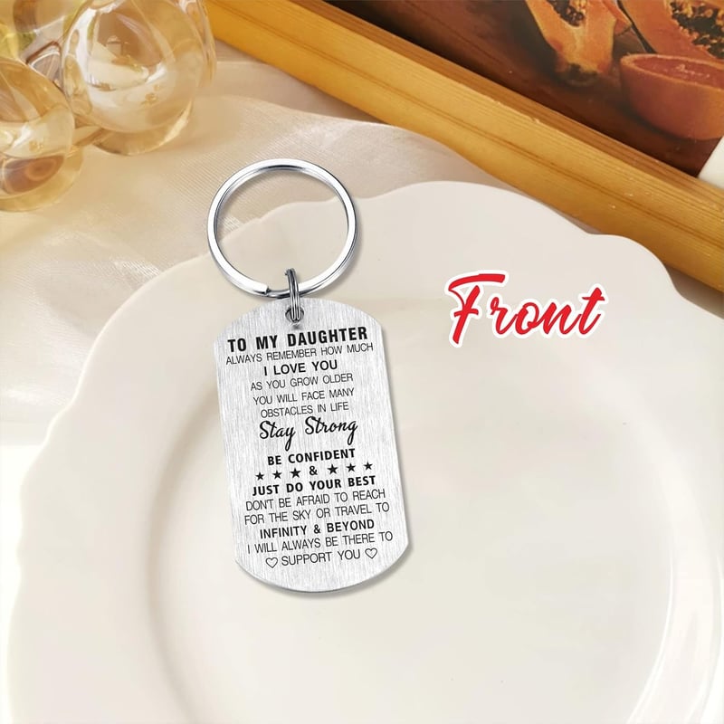 To My Daughter Keychain - Fun & Safe Choices Gift from Parents