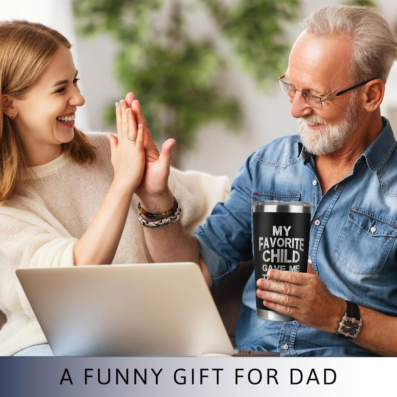 Father's Day 20 oz Black Tumbler - Gift from Kids
