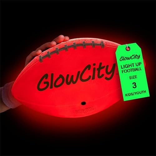 GlowCity Glow in the Dark LED Football for Evening Play