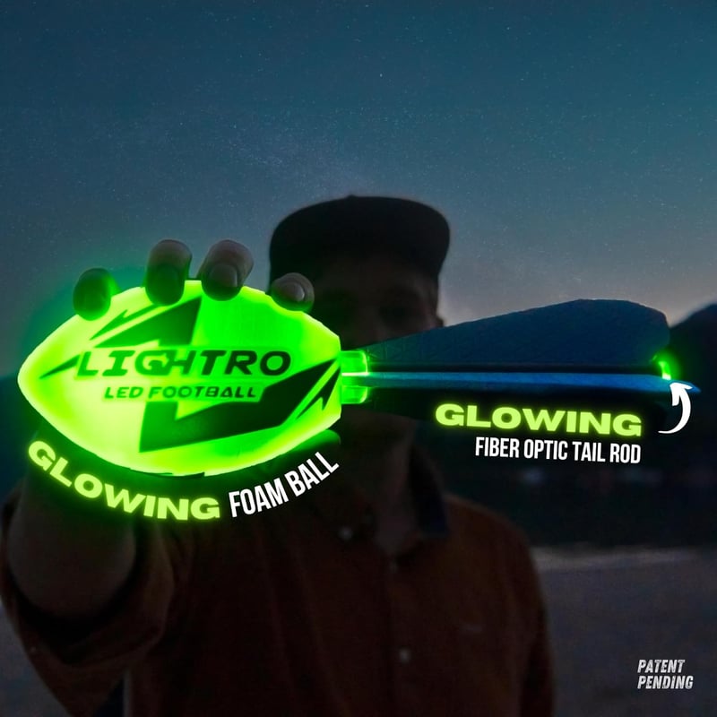 Glow-in-the-Dark Foam Football for Kids – Bright LED, Birthday Gift