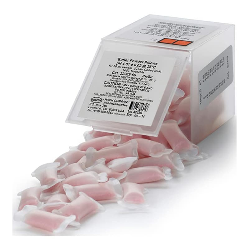 pH 4.01 Color-Coded Buffer Powder Pillows (Pack of 50)