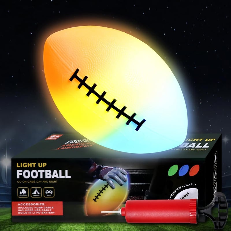 Glow in The Dark LED Football - Outdoor Sport Ball for Kids