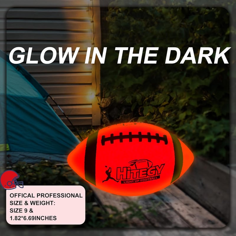 Rechargeable Glow in the Dark Football – Official Size 6, USB Charging