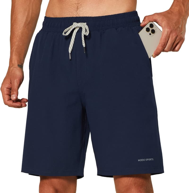 Men's Quick-Dry Swim Trunks with Compression Liner and Pockets