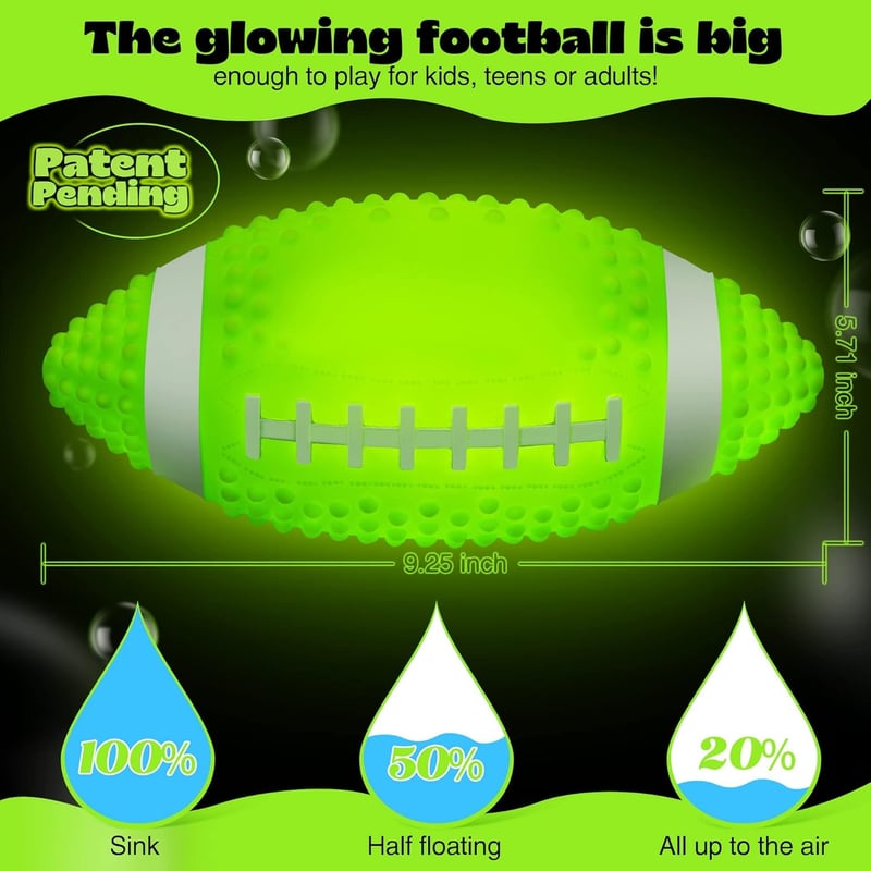 Glow-in-the-Dark Waterproof Football for Pool & Beach Games
