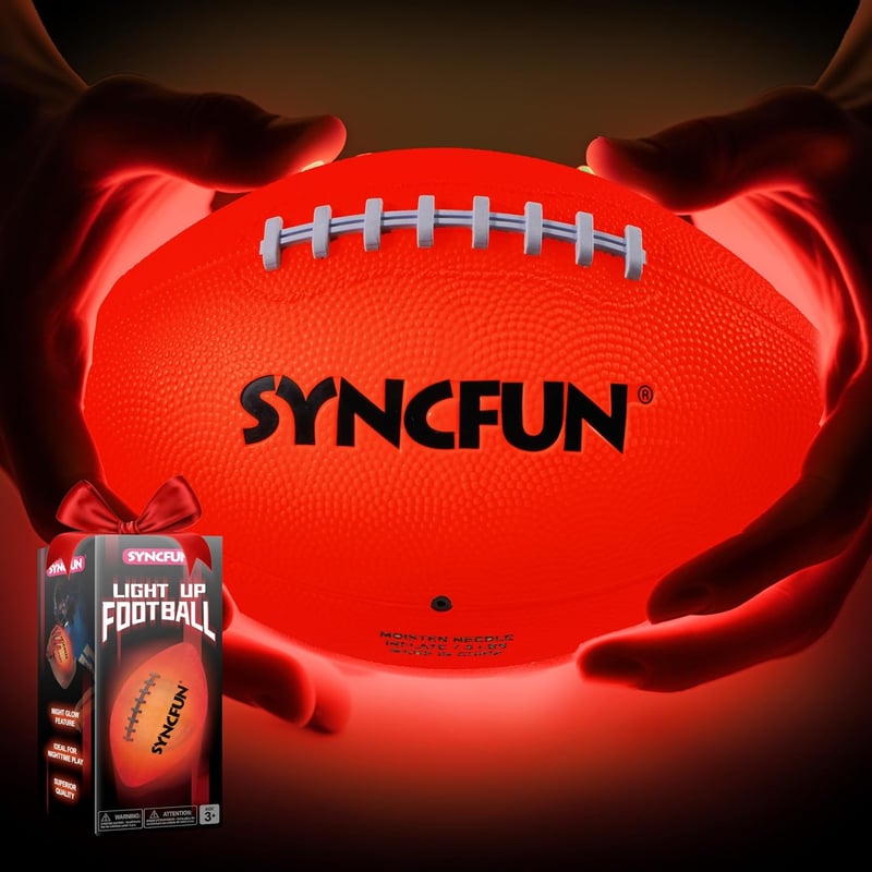 Glow in The Dark Football for Boys - Light Up Night Sports Game